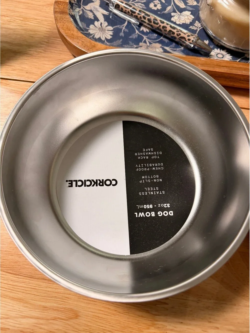 Corkcicle Stainless Steel Dog Bowls  Set of 2, 32oz Each